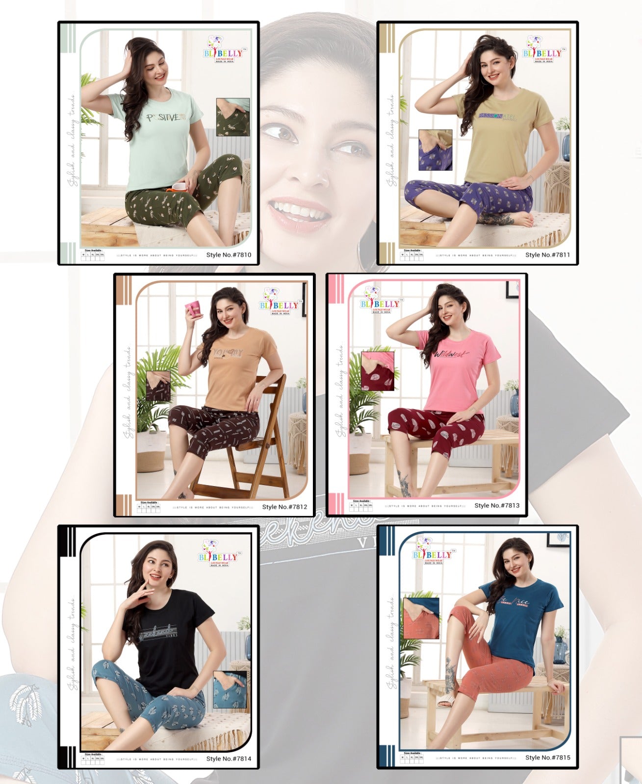 514 Belly Hosiery Sinker Capri Night Suits