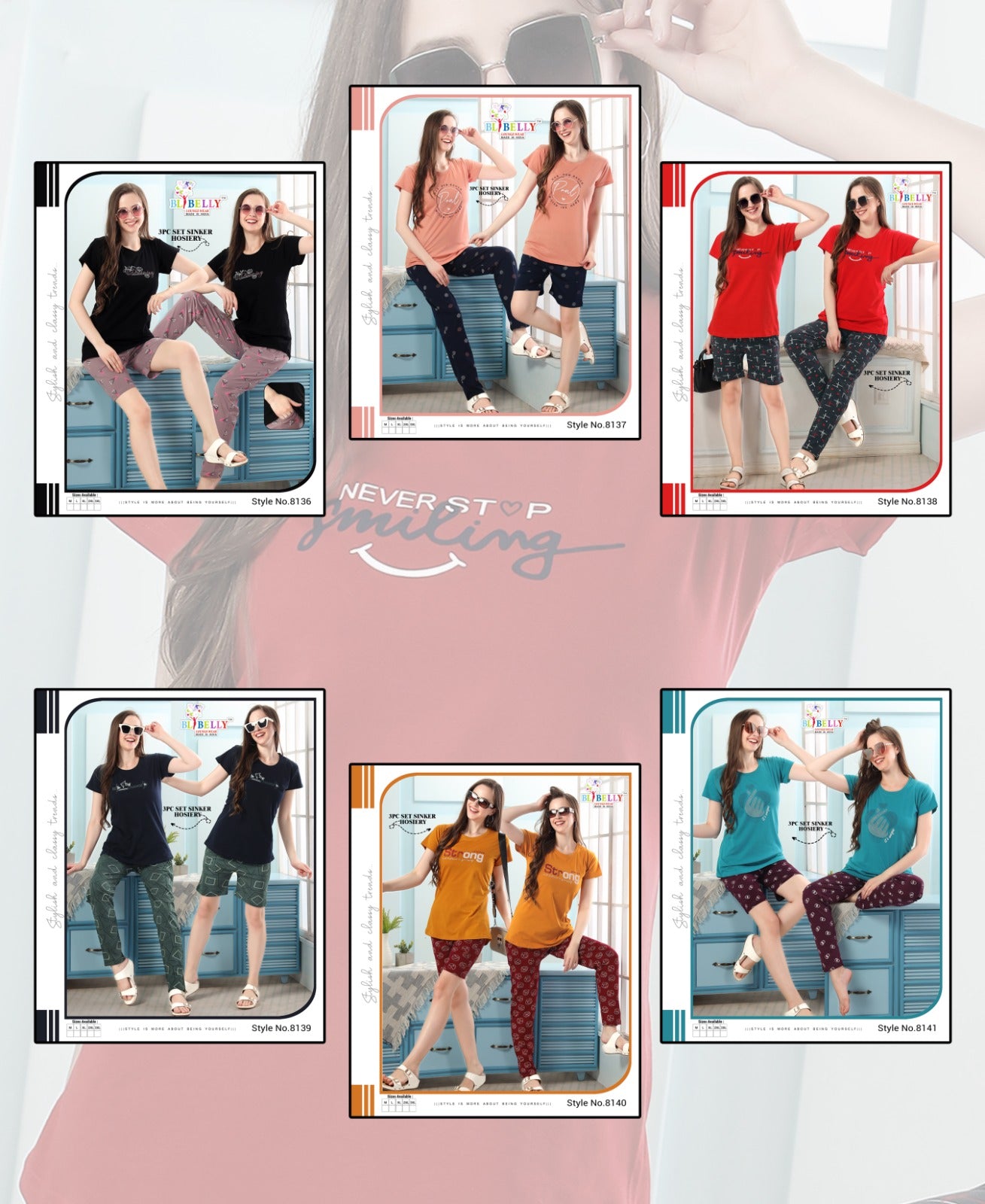 538 Belly Hosiery Sinker Shorts Pyjama Night Suits