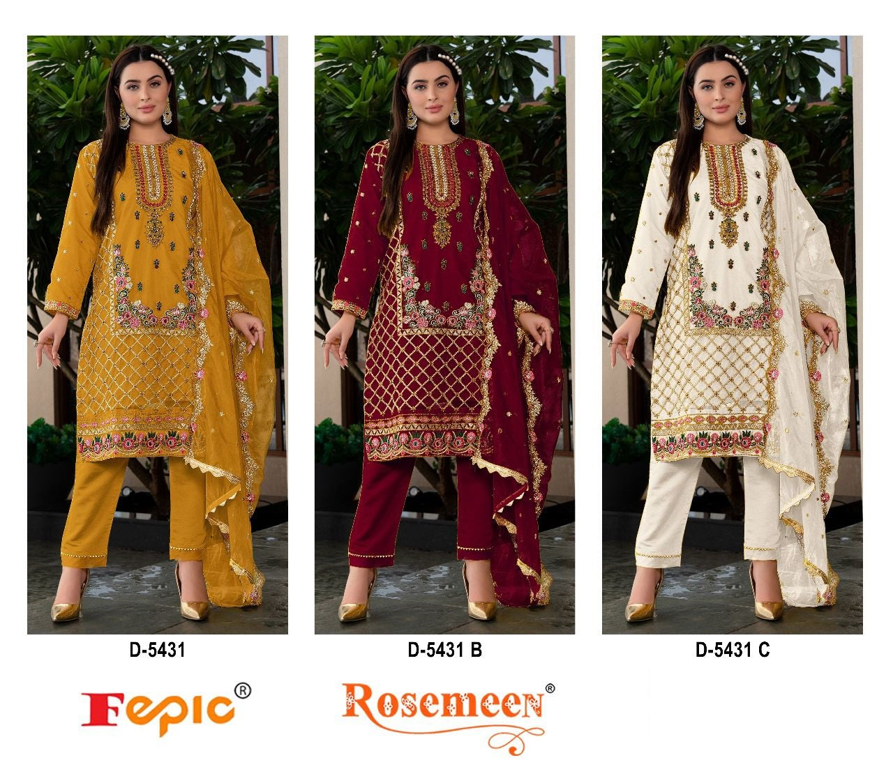 5431 Fepic Organza Pakistani Salwar Suits