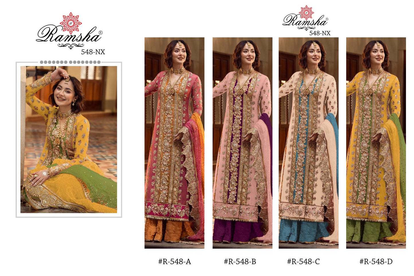 548-Nx Ramsha Organza Pakistani Salwar Suits