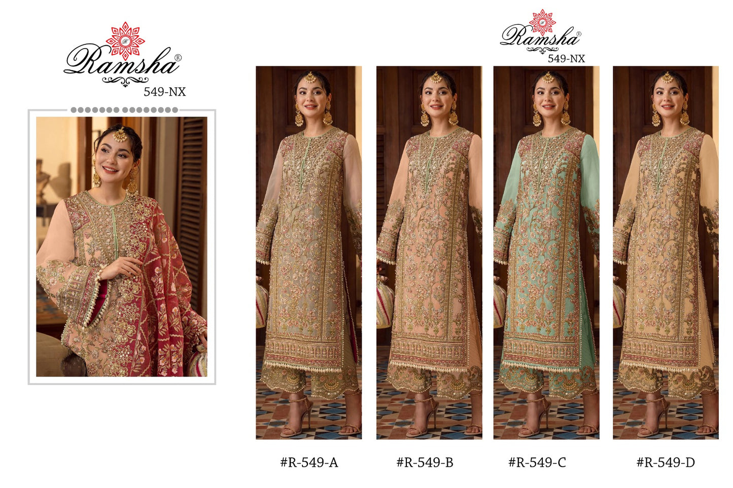 549-Nx Ramsha Georgette Pakistani Salwar Suits