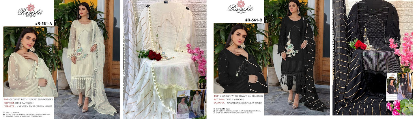 561-Ab Ramsha Georgette Pakistani Salwar Suits