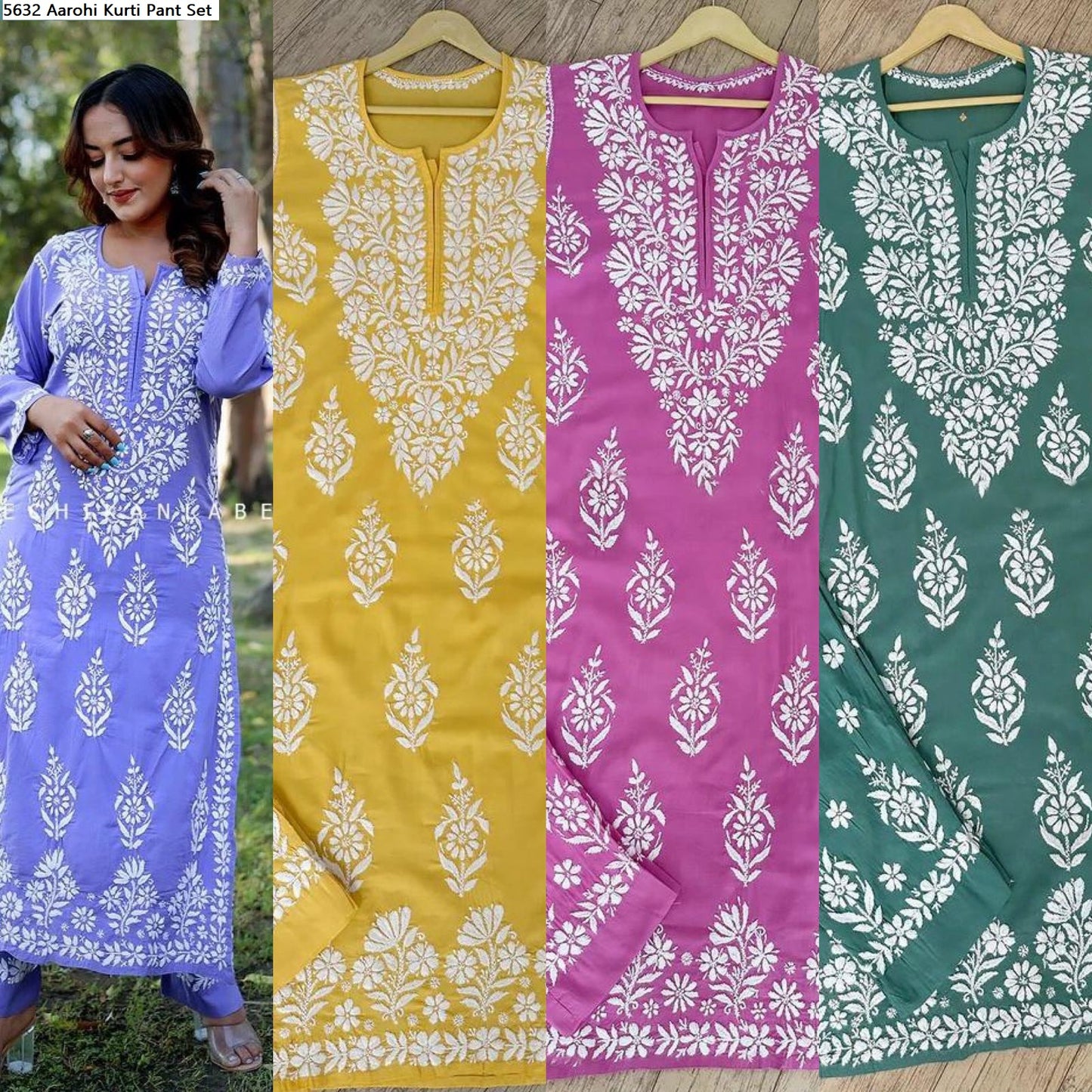 5632 Aarohi Rayon Kurti Pant Set