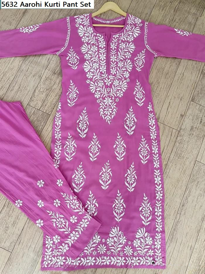 5632 Aarohi Rayon Kurti Pant Set