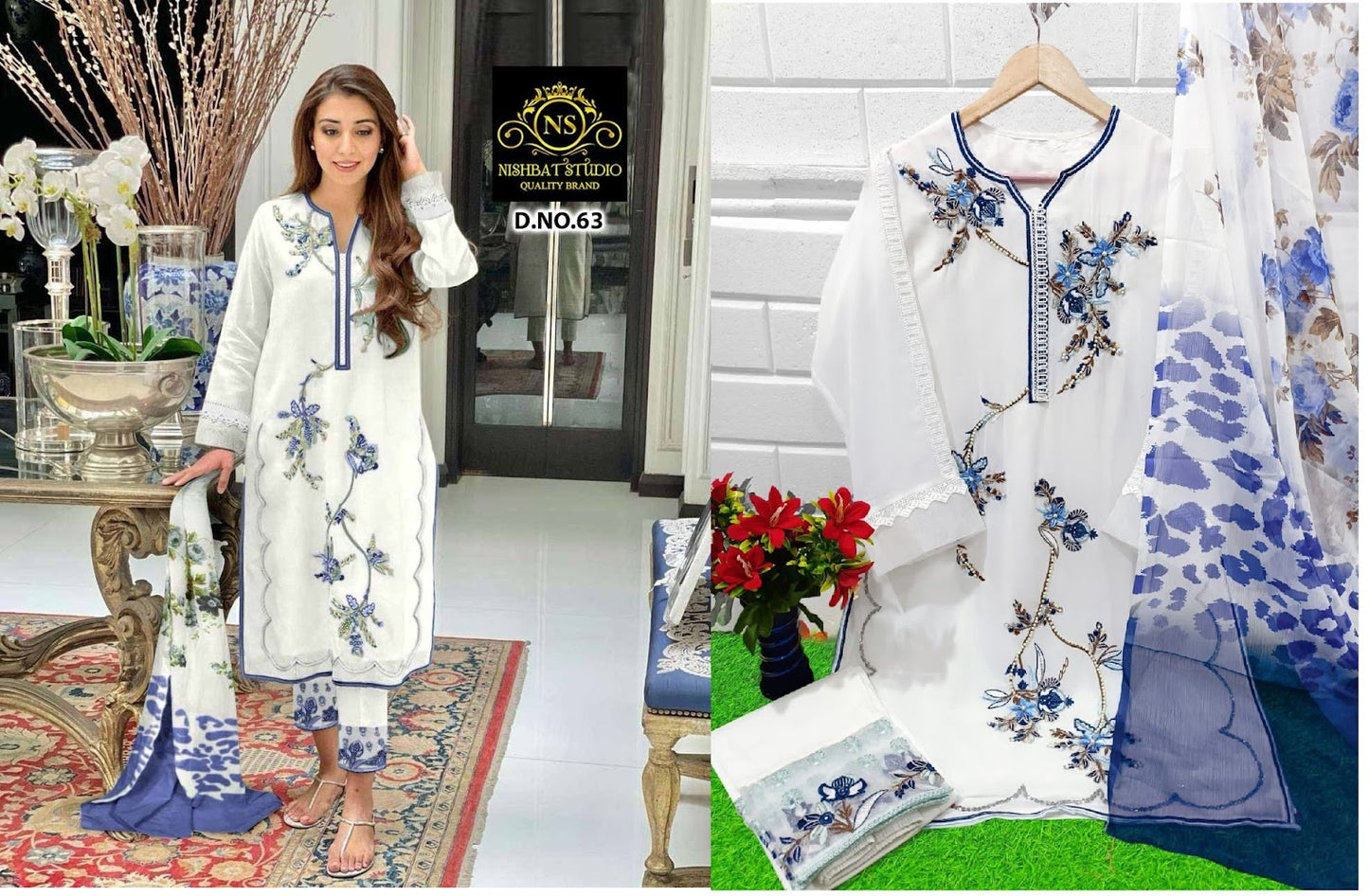 63 Nishbat Studio Georgette Pakistani Readymade Suits