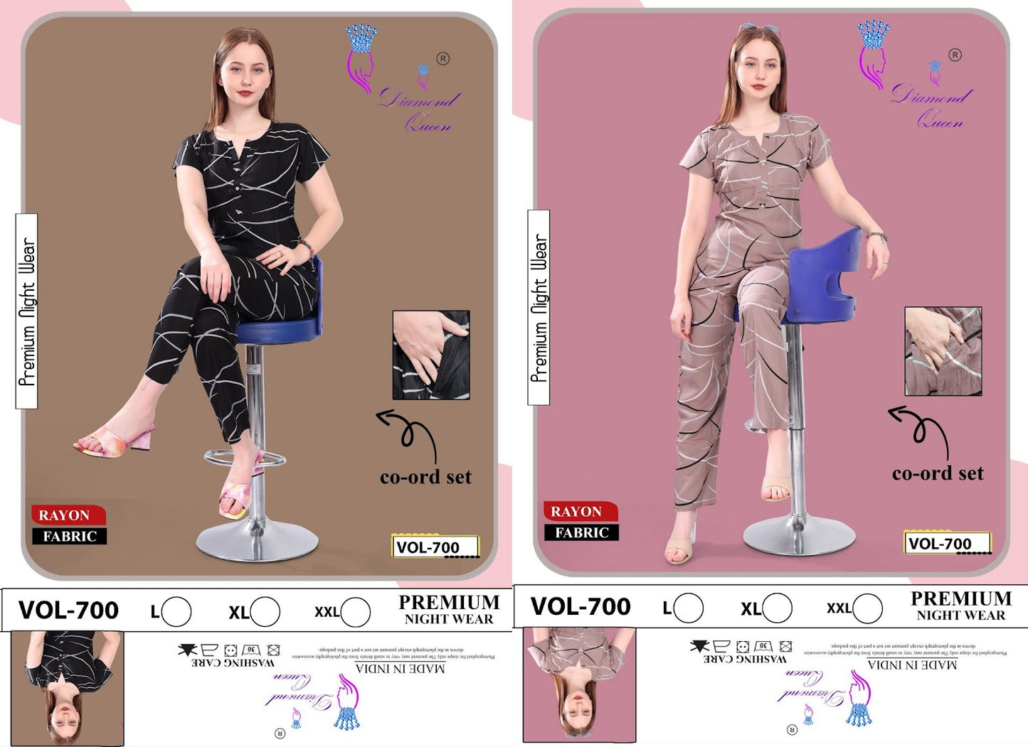 700 Diamond Queen Rayon Co Ord Set