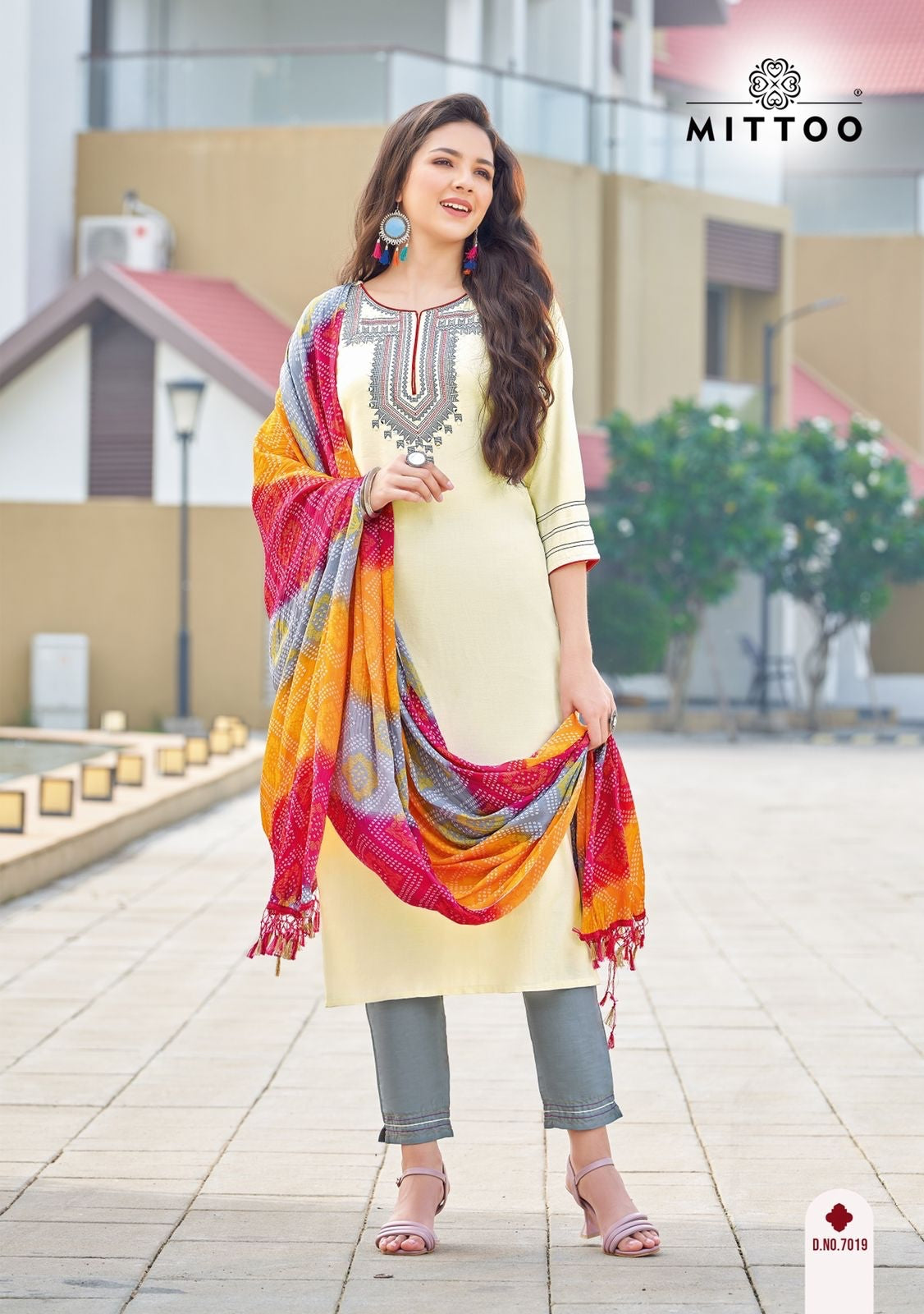 7019 Mittoo Viscose Weaving Readymade Pant Style Suits