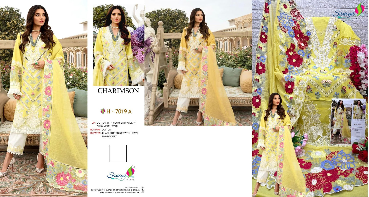 7019 Saniya Trendz Cotton Pakistani Salwar Suits