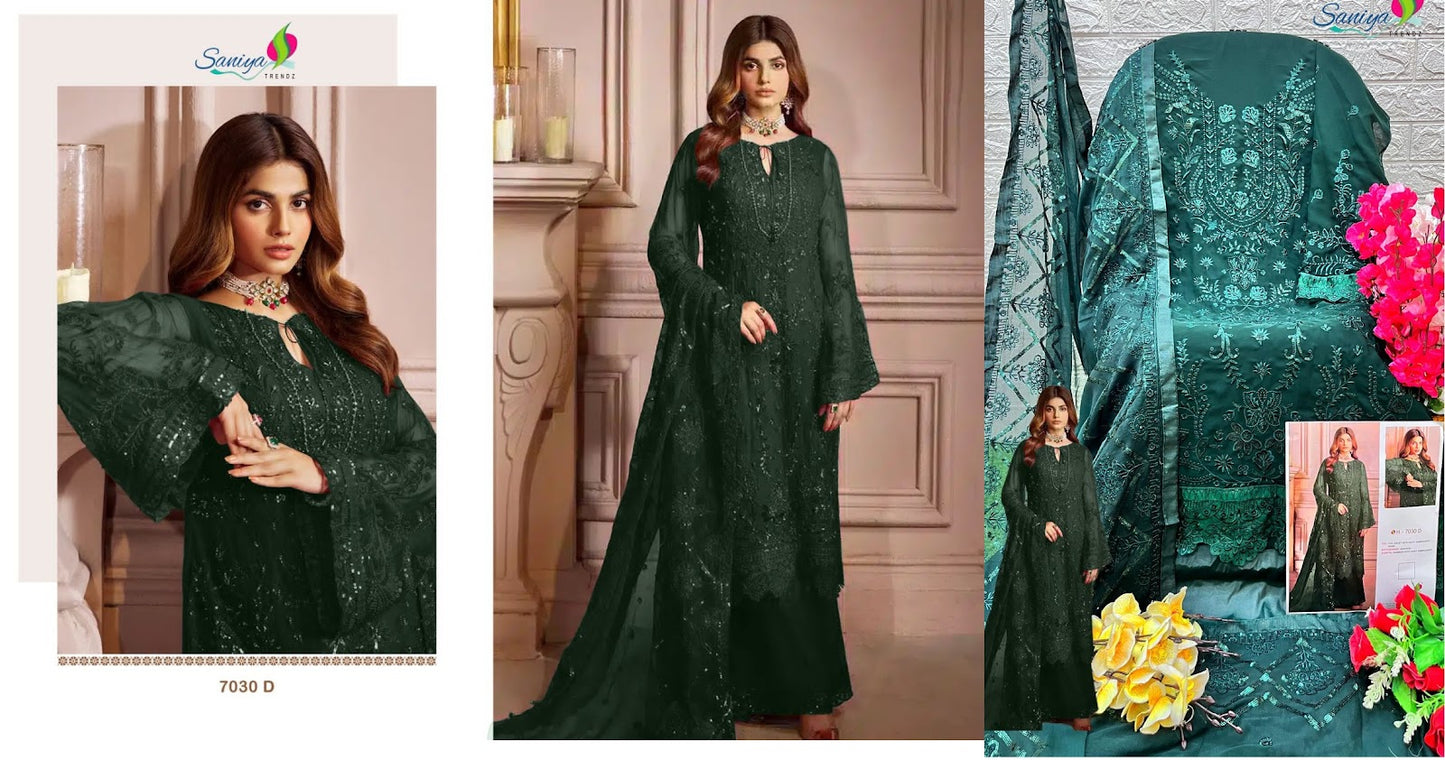 7030 Saniya Trendz Georgette Pakistani Salwar Suits