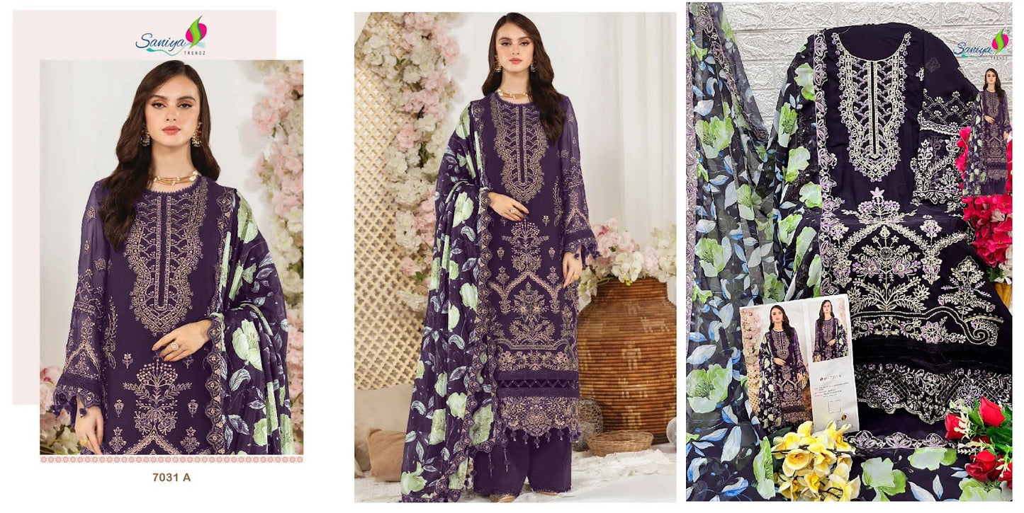 7031 Saniya Trendz Georgette Pakistani Salwar Suits