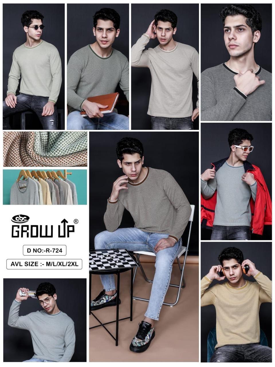 724 Growup Knit Mens Tshirts