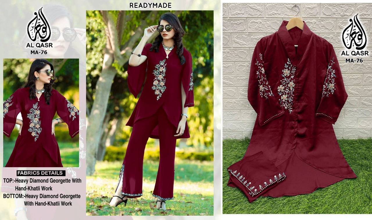 76 Al Qasr Georgette Top Bottom Set