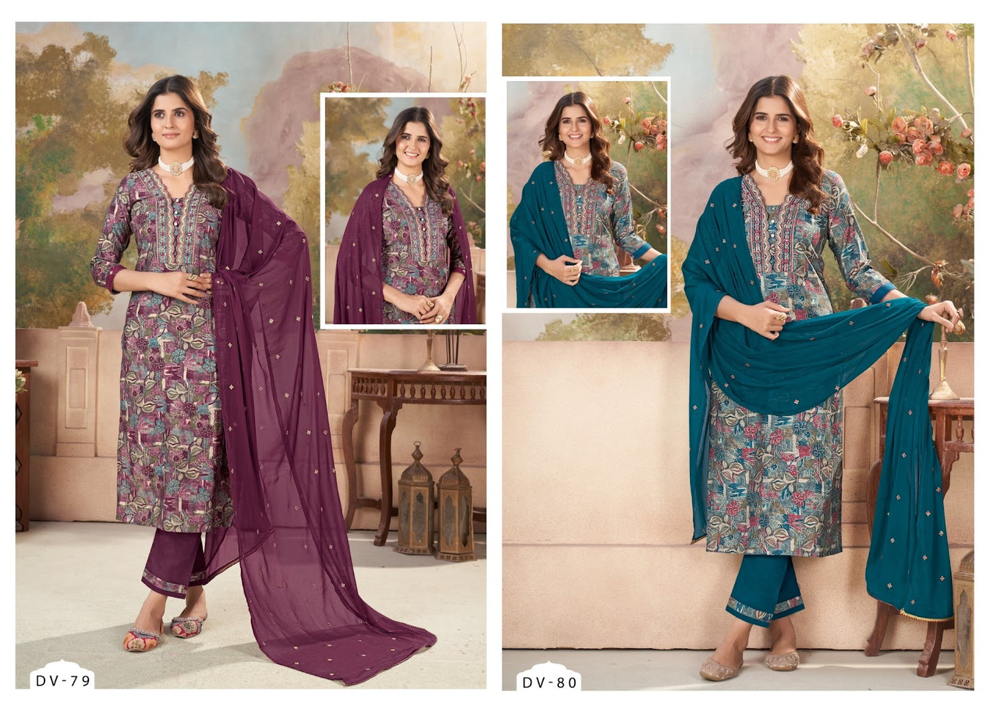 Dv-79-80 Kalaroop Modal Readymade Pant Style Suits