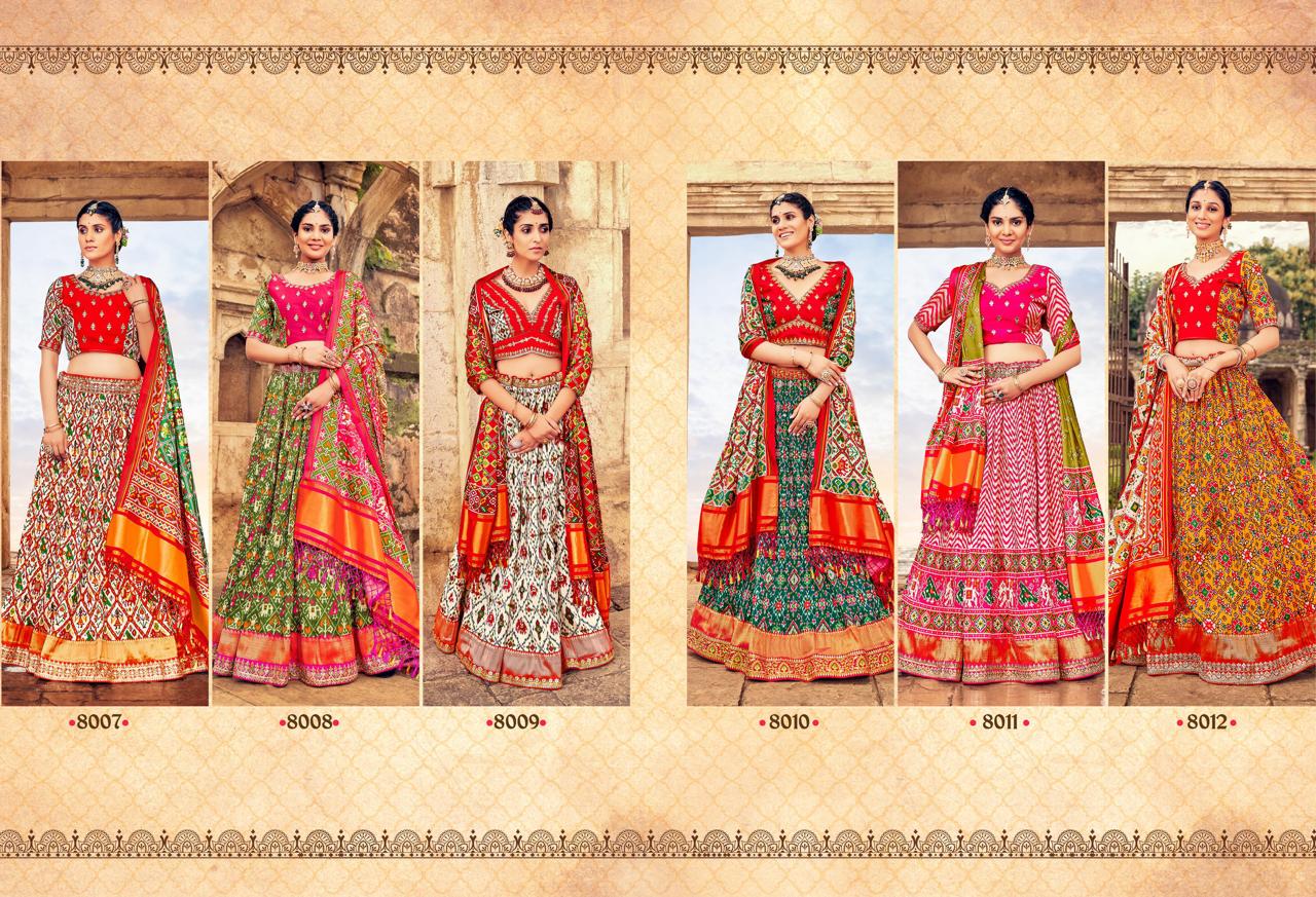 8007-8012 Gajraj Fashion Gaji Silk Lehenga Choli