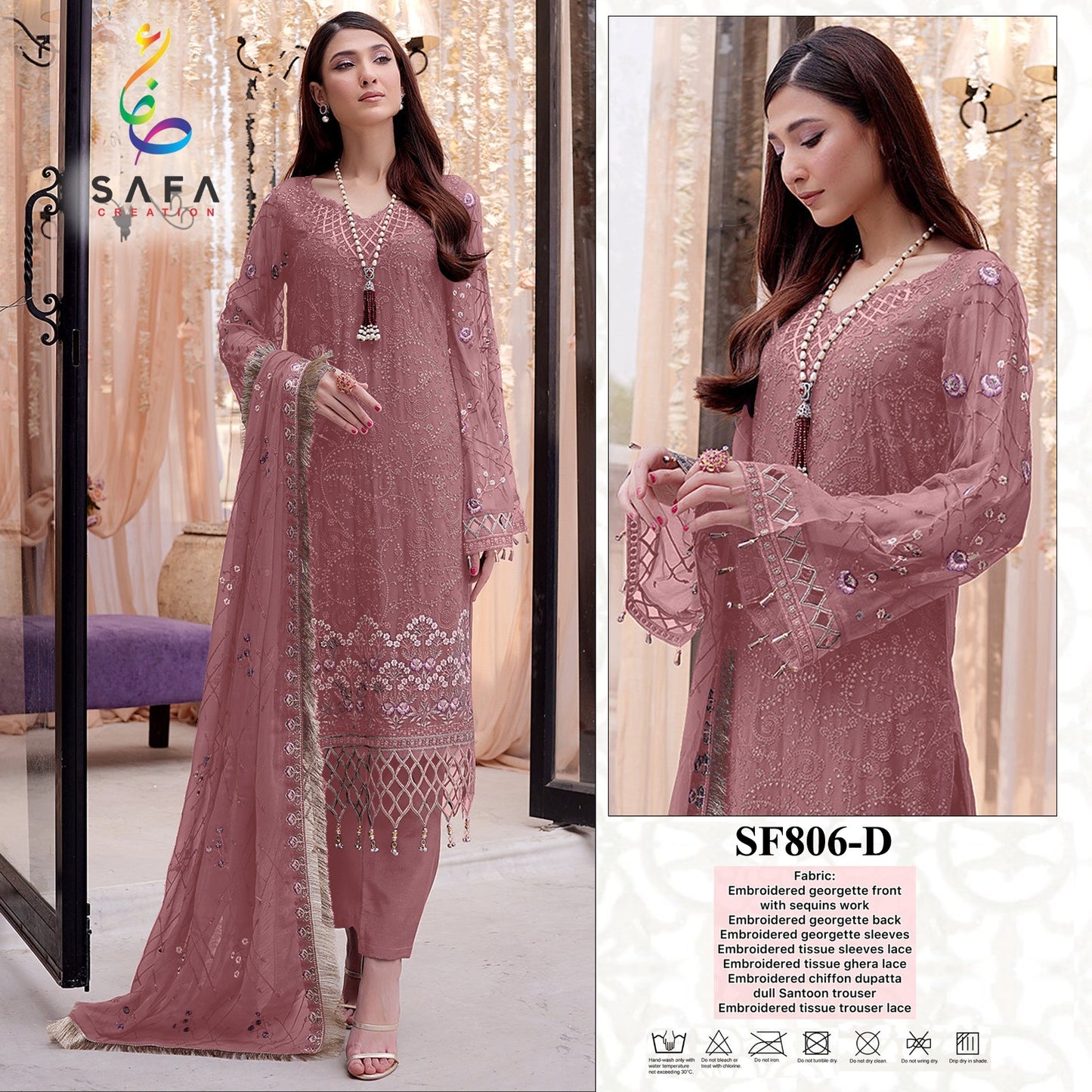 806 Safa Creation Georgette Pakistani Salwar Suits