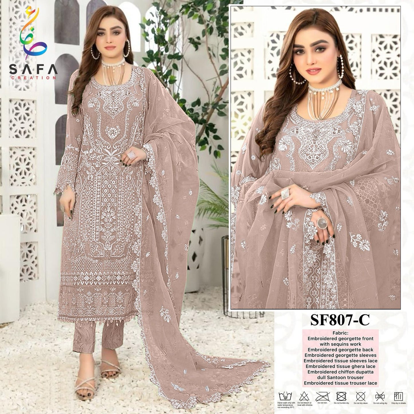 807 Safa Creation Georgette Pakistani Salwar Suits