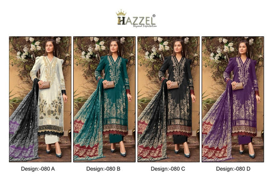 80 Hazzel Pure Lawn Pakistani Salwar Suits