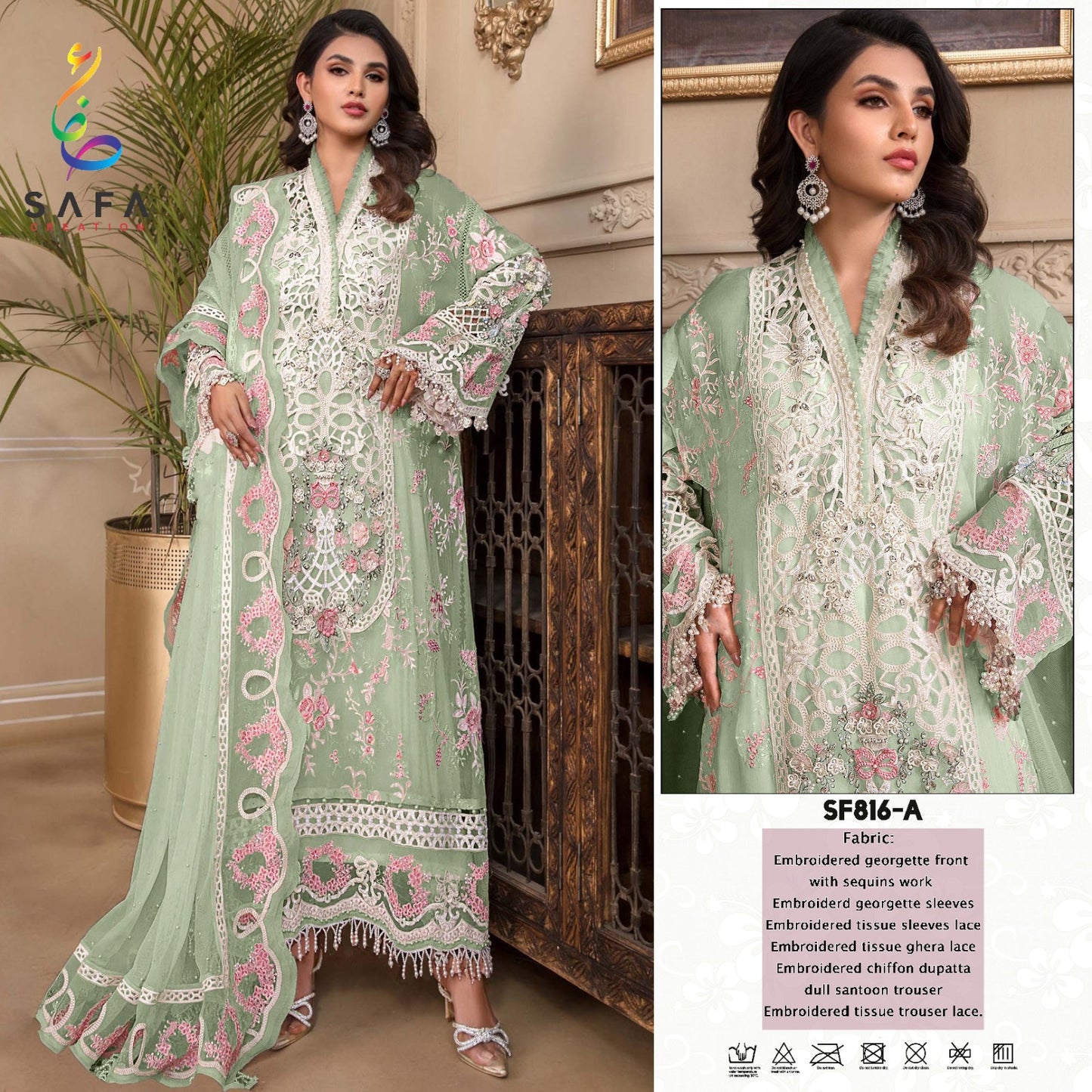 816 Safa Creation Georgette Pakistani Salwar Suits