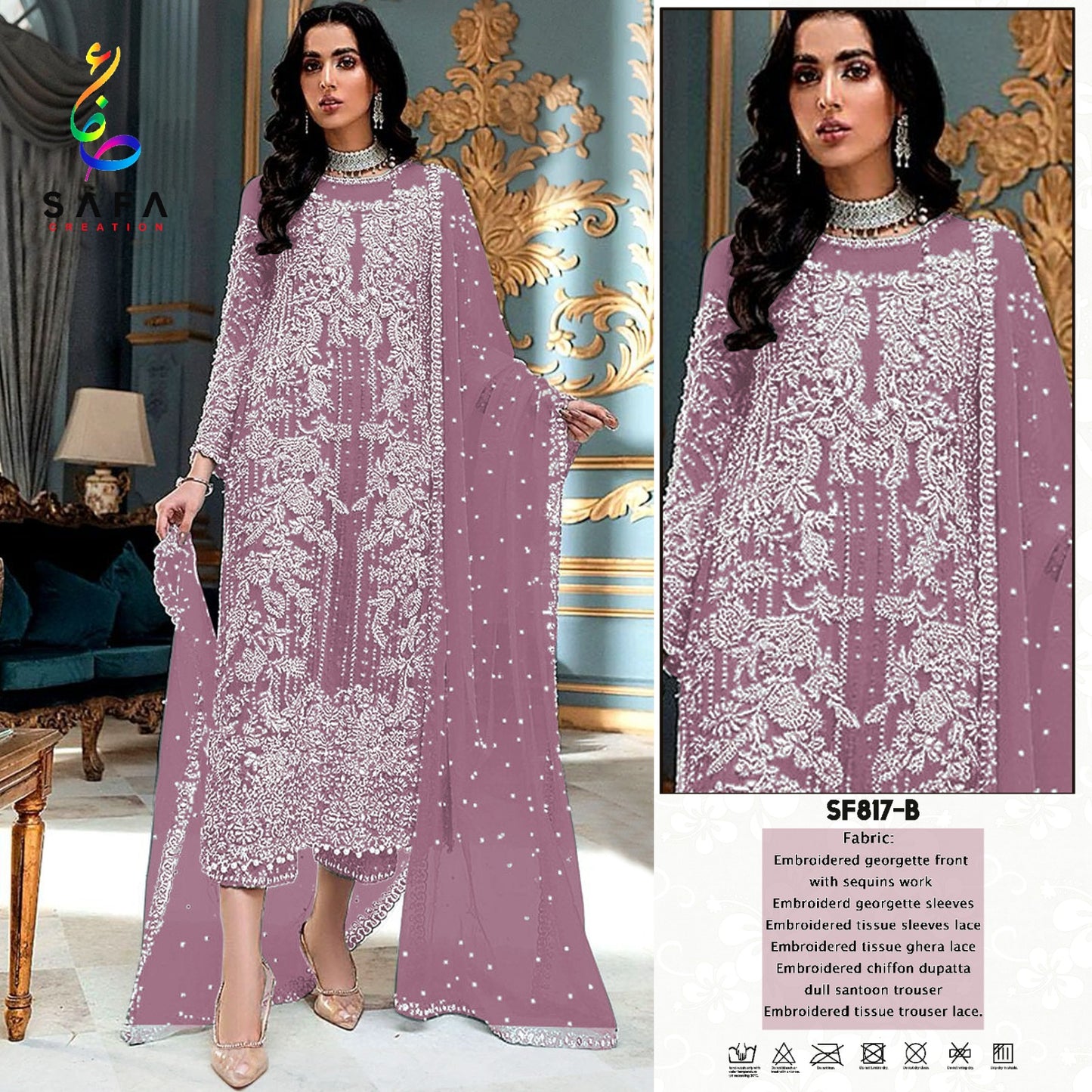 817 Safa Creation Georgette Pakistani Salwar Suits