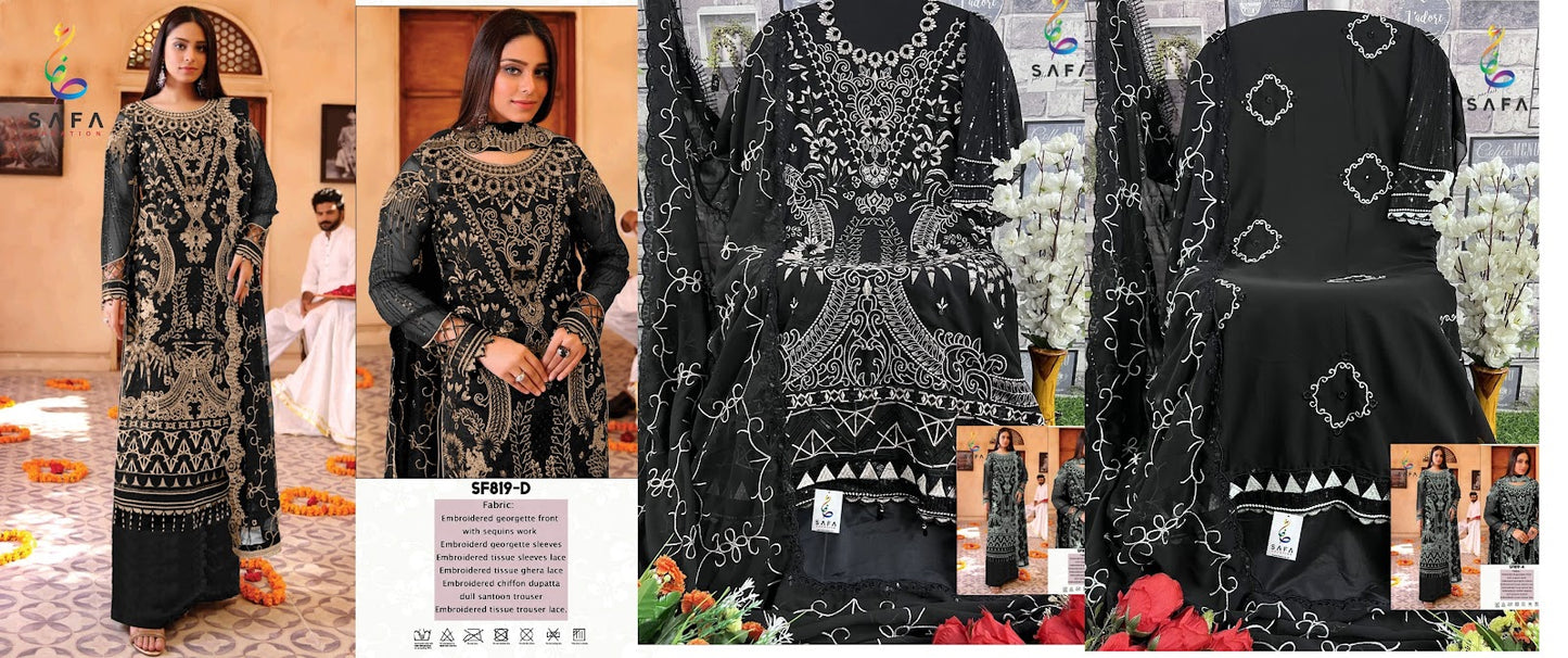 819 Safa Creation Georgette Pakistani Salwar Suits
