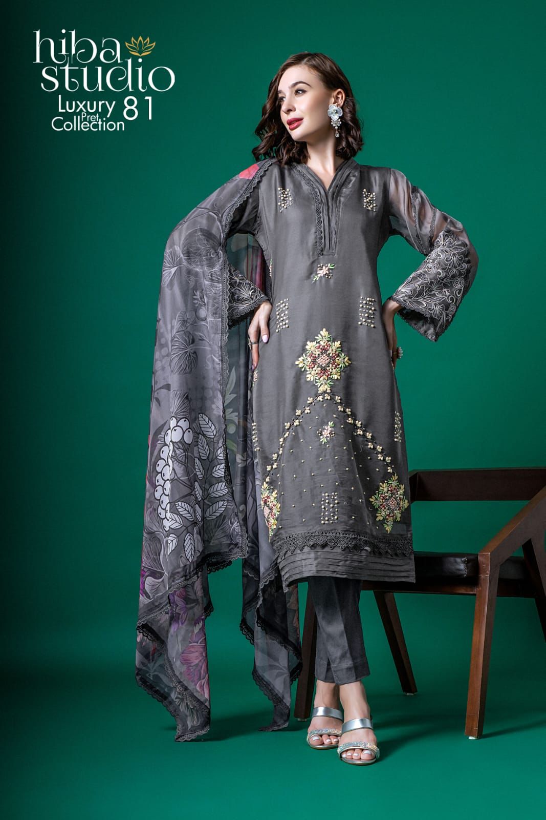 81 Hiba Studio Organza Pakistani Readymade Suits