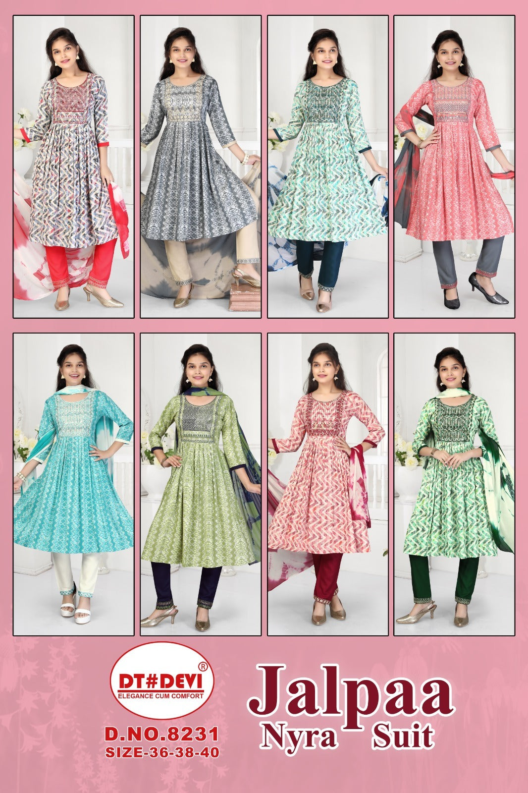 8231-Jalpa Dt Devi Rayon Readymade Pant Style Suits