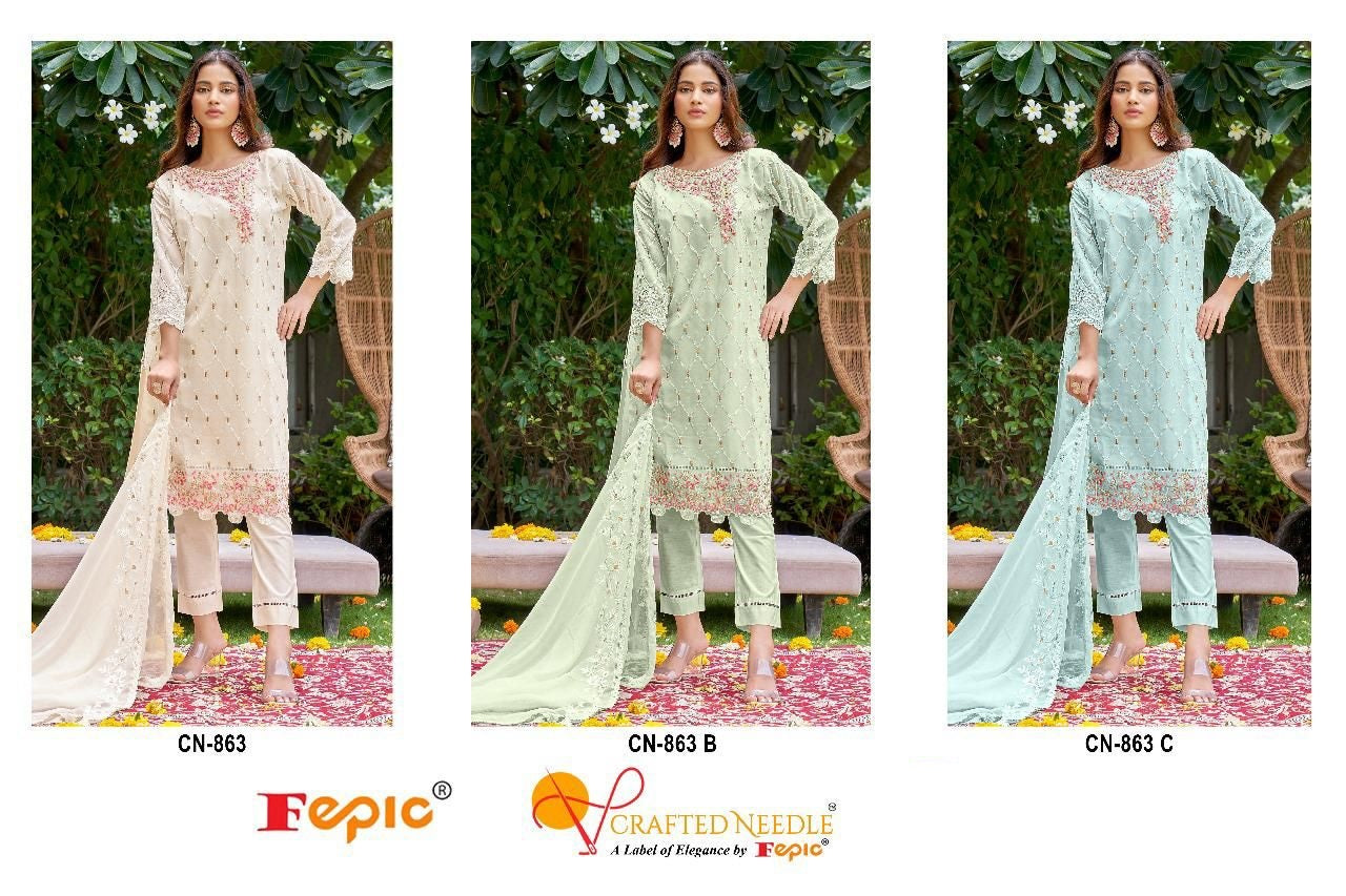 863 Crafted Needle Georgette Pakistani Readymade Suits
