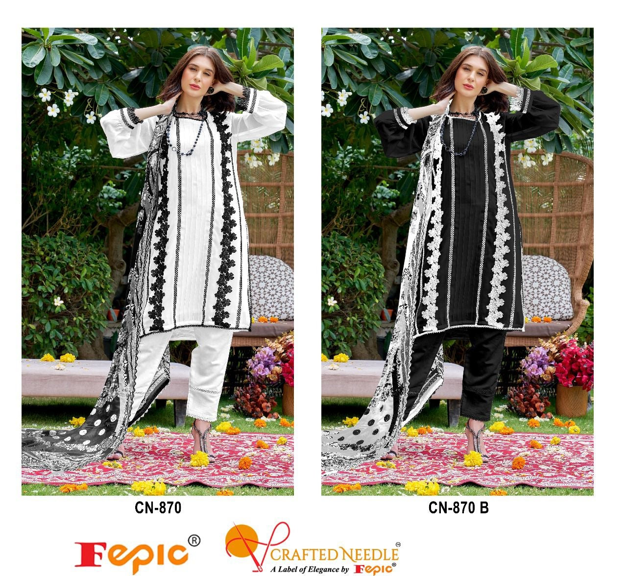 870 Crafted Needle Georgette Pakistani Readymade Suits
