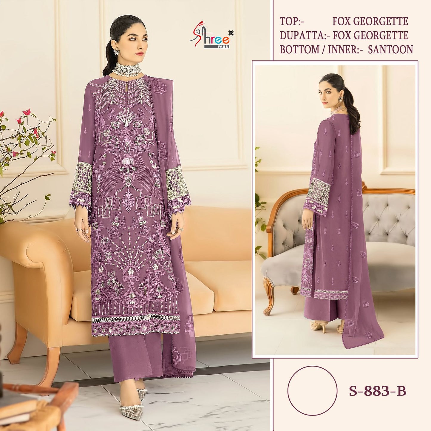 883 Shree Fabs Fox Georgette Pakistani Salwar Suits