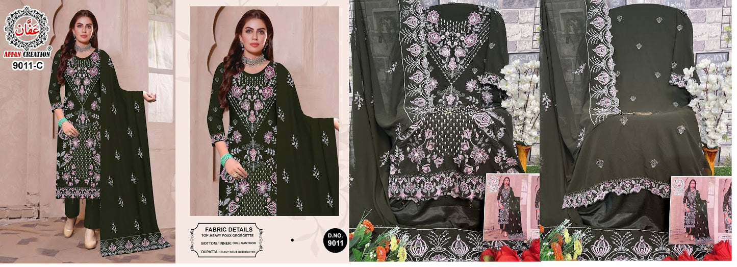 9011 Affan Creation Fox Georgette Pakistani Salwar Suits