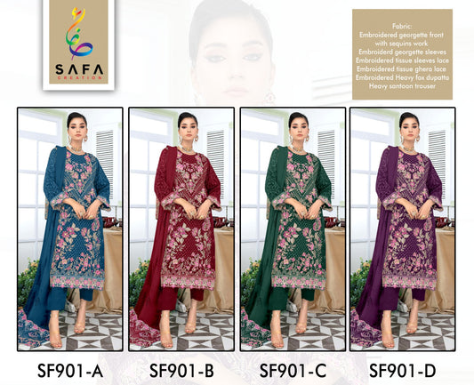 901 Safa Creation Georgette Pakistani Salwar Suits