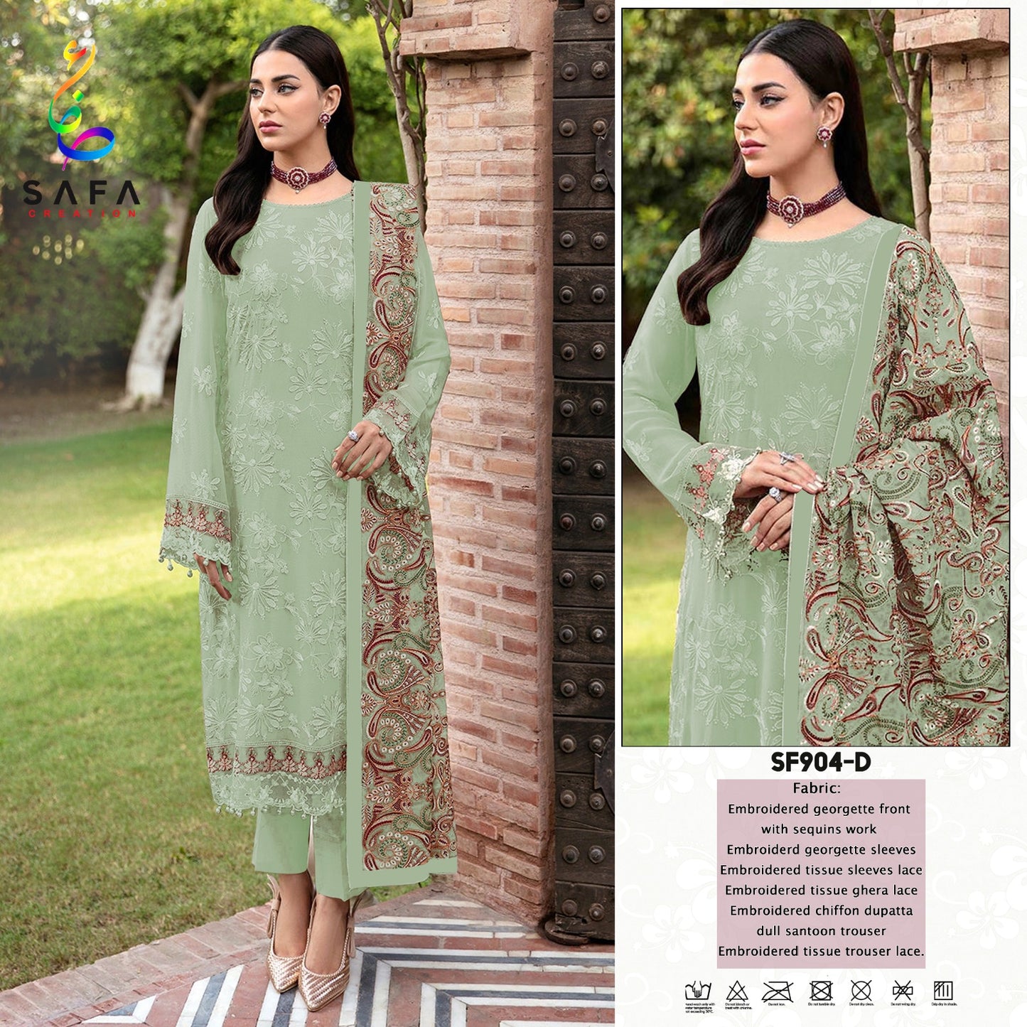 904 Safa Creation Georgette Pakistani Salwar Suits