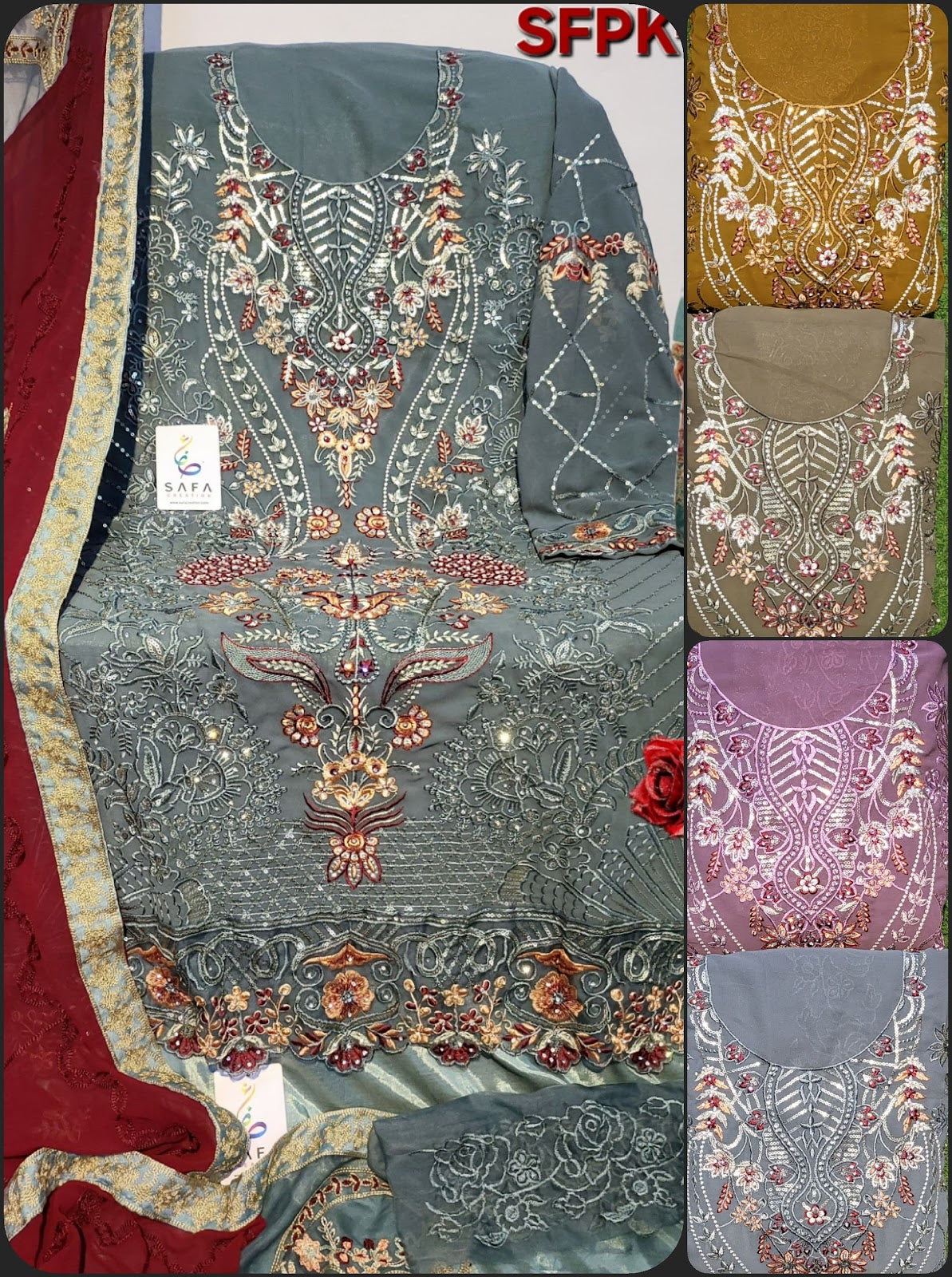 906 Safa Creation Georgette Pakistani Salwar Suits