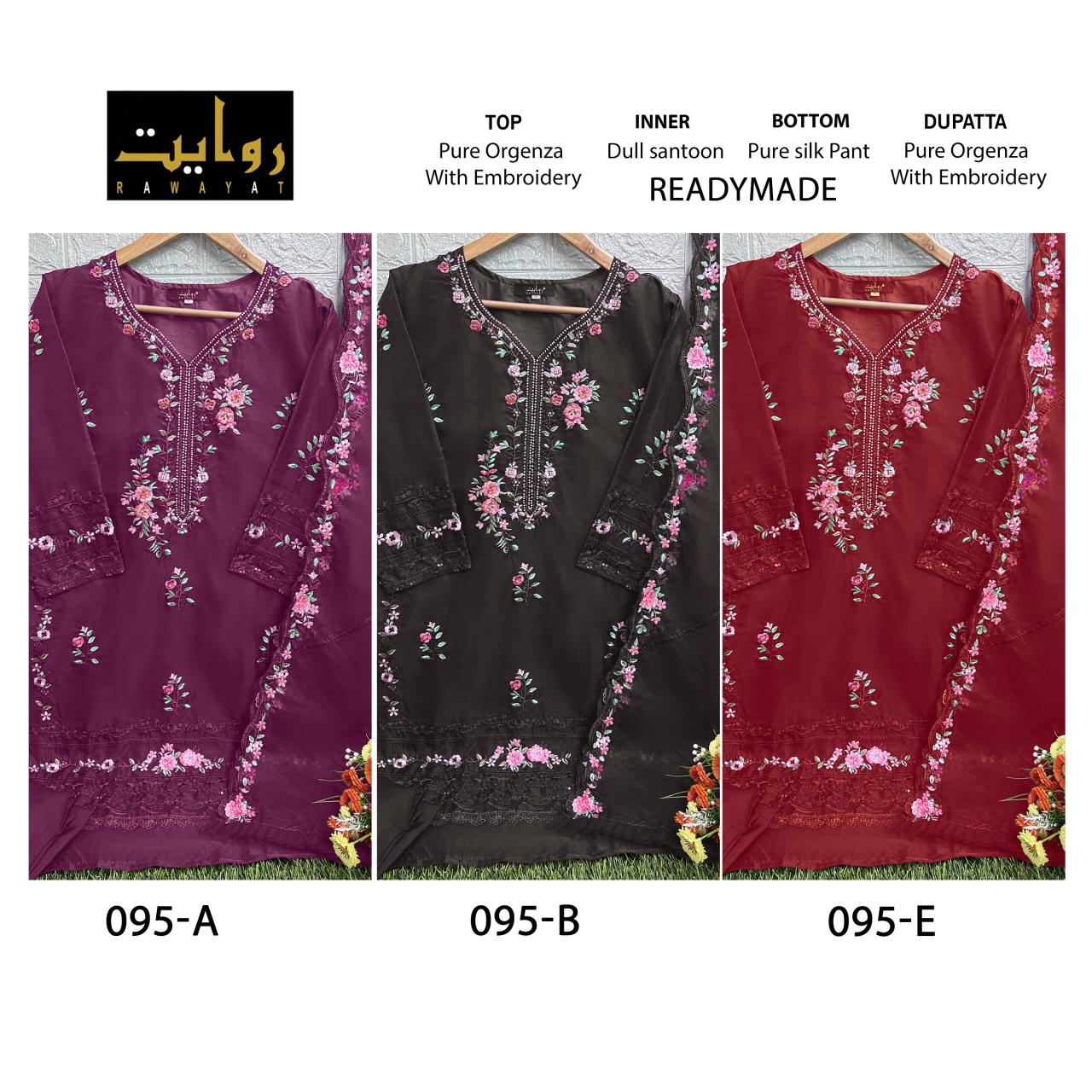 95 Rawayat Organza Pakistani Readymade Suits