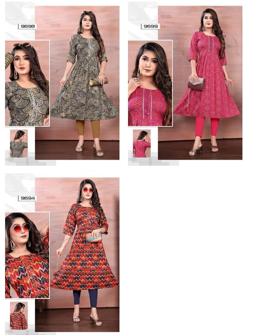 9694-9699-9698 Mmc Anarkali Kurtis