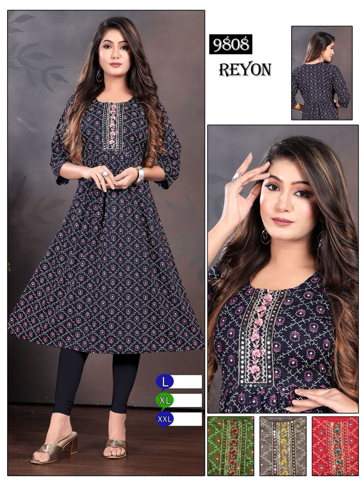 9808-9859 Mmc Anarkali Kurtis