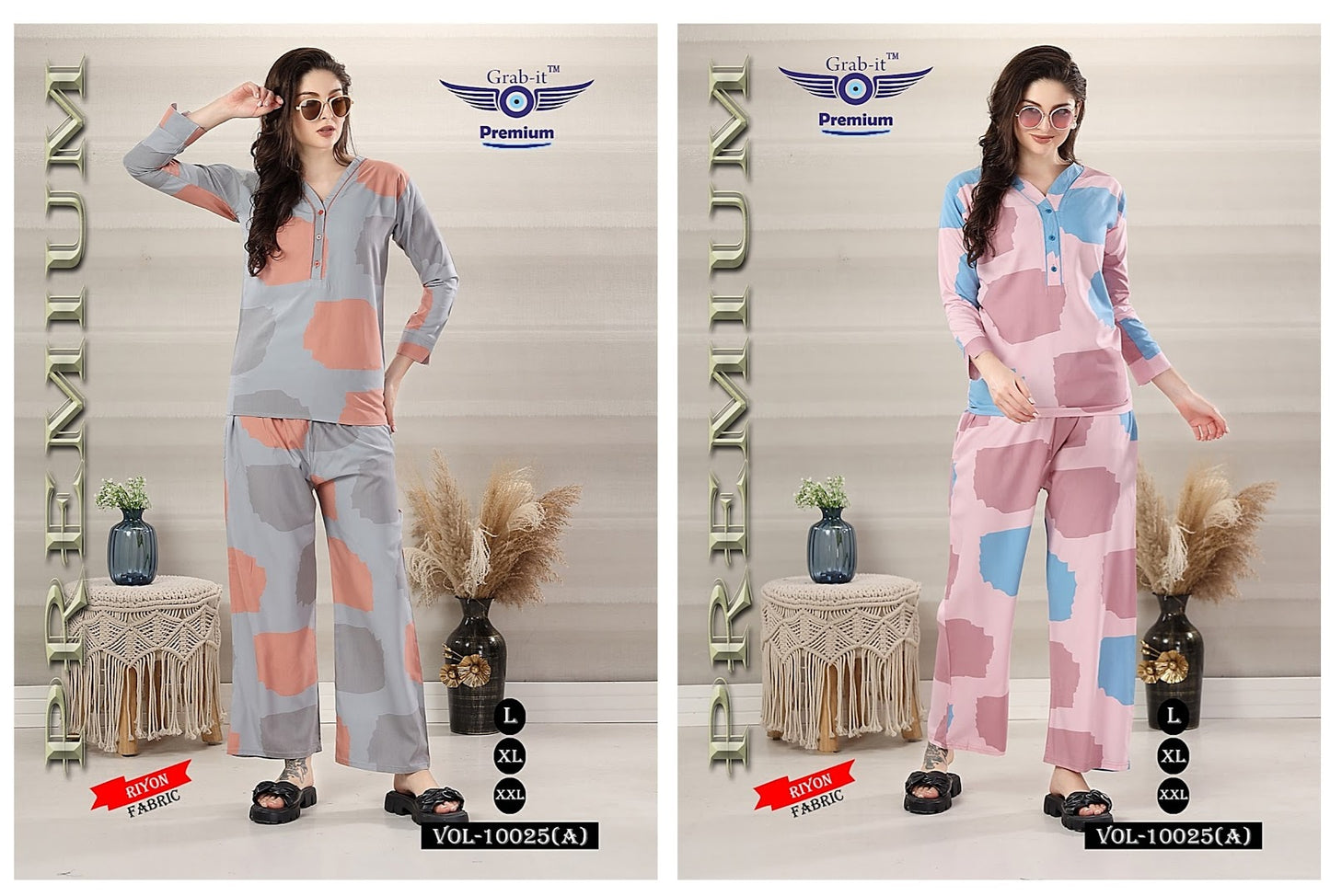 10025-A Grab It Rayon Co Ord Set