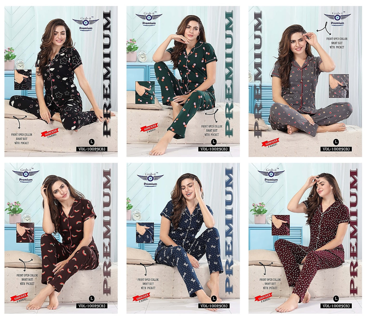 10029-B Grab It Sinker Collar Night Suits