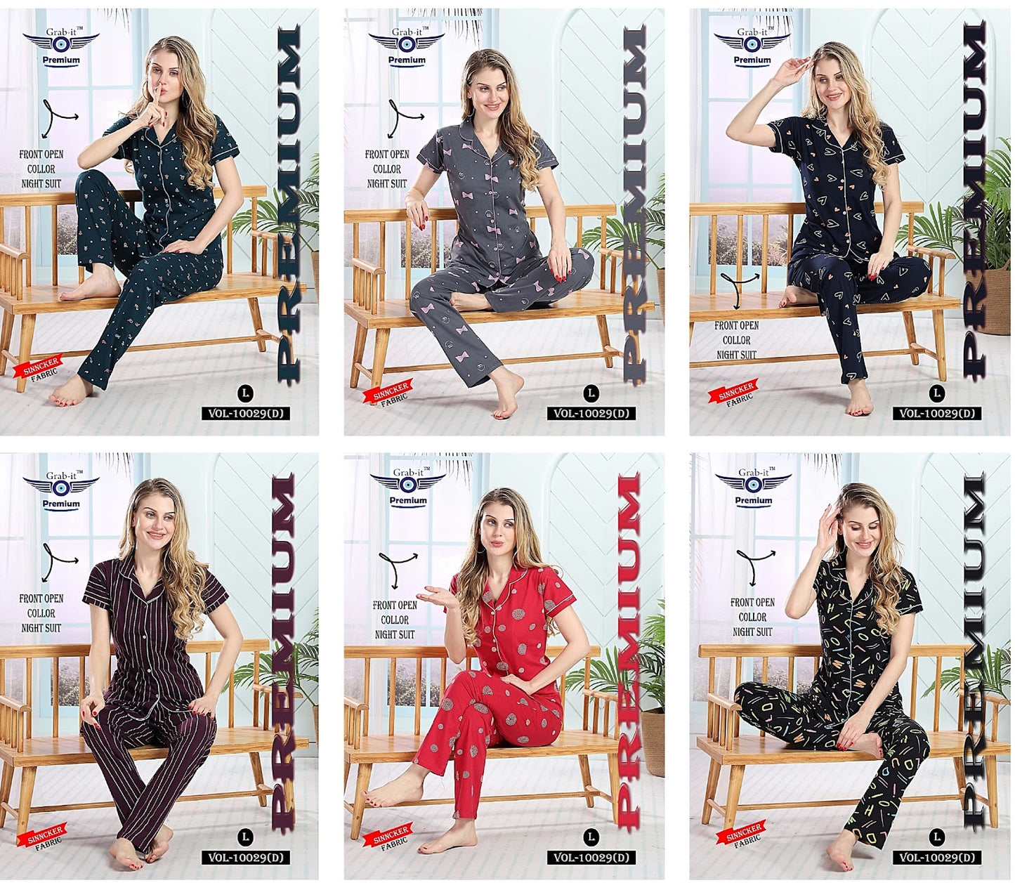 10029-D Grab It Sinker Collar Night Suits