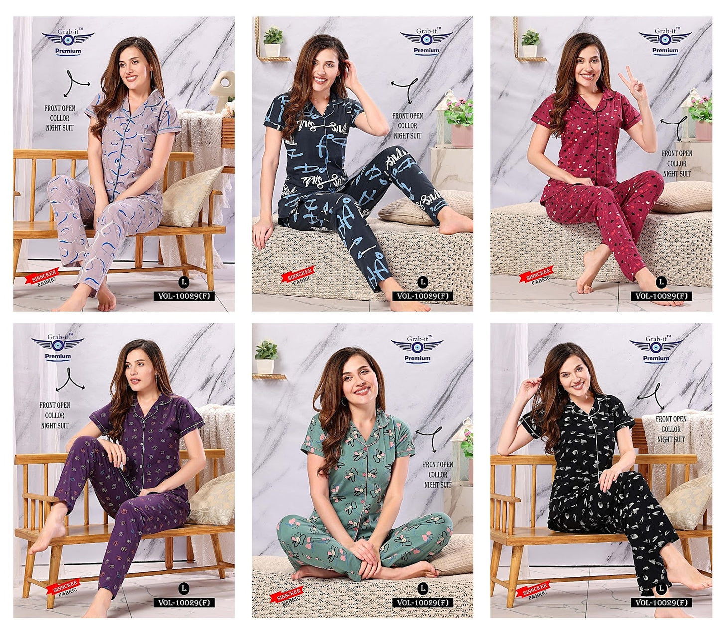 10029-F Grab It Sinker Collar Night Suits