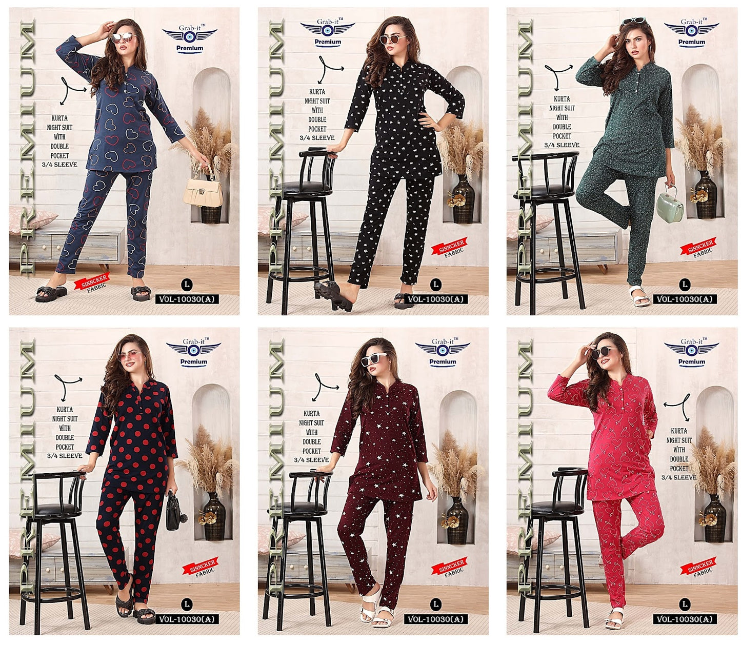 10030-A Grab It Sinker Kurta Night Suits