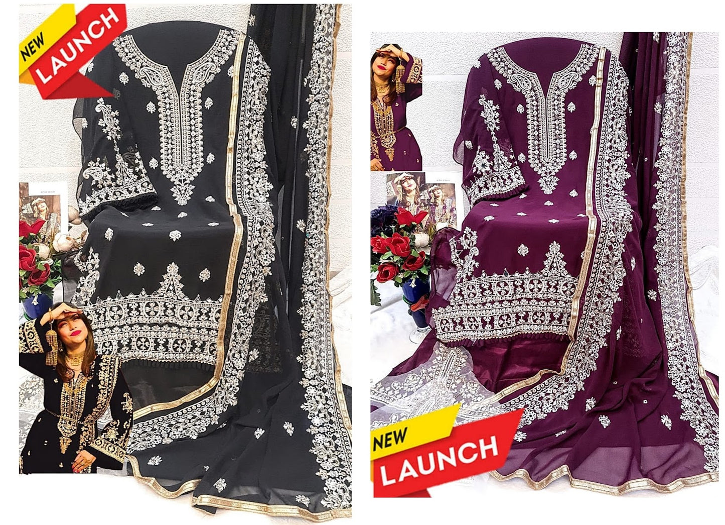 1008 Sapphire Georgette Pakistani Salwar Suits
