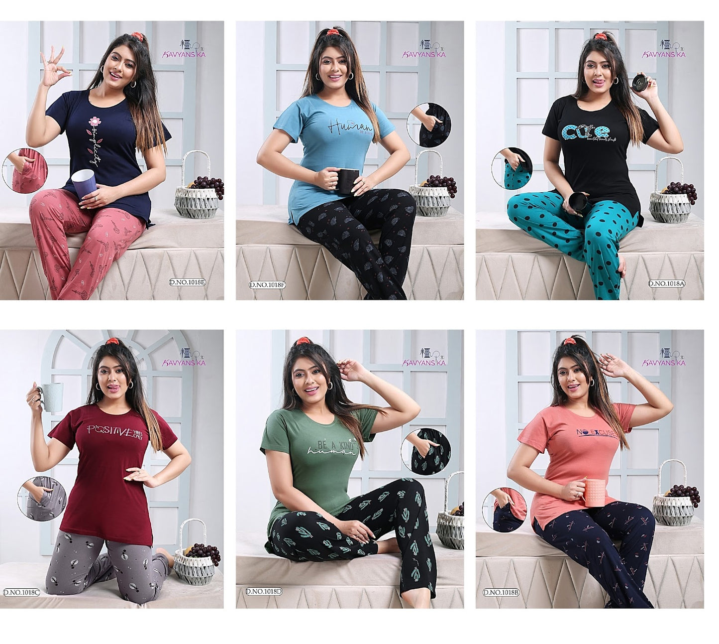1018 Kavyansika Hosiery Cotton Pyjama Night Suits