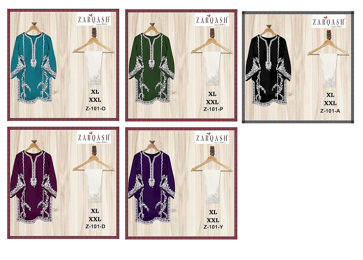 101 Zarqash Fox Georgette Kurti Pant Set