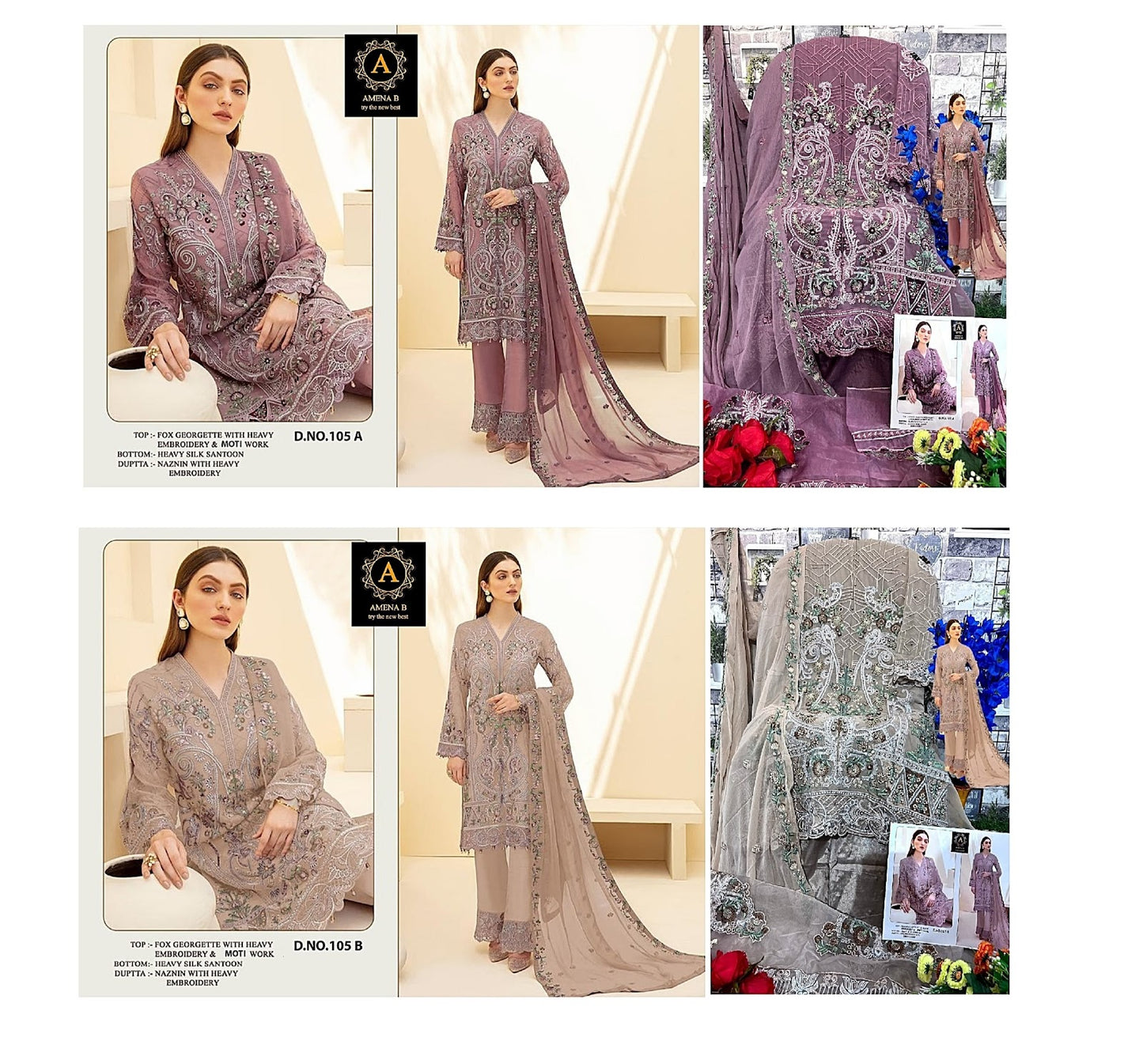 105-Ab Amena B Georgette Pakistani Salwar Suits