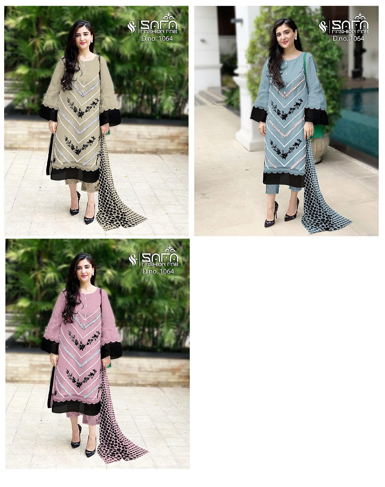 1064 Safa Fashion Fab Georgette Pakistani Readymade Suits