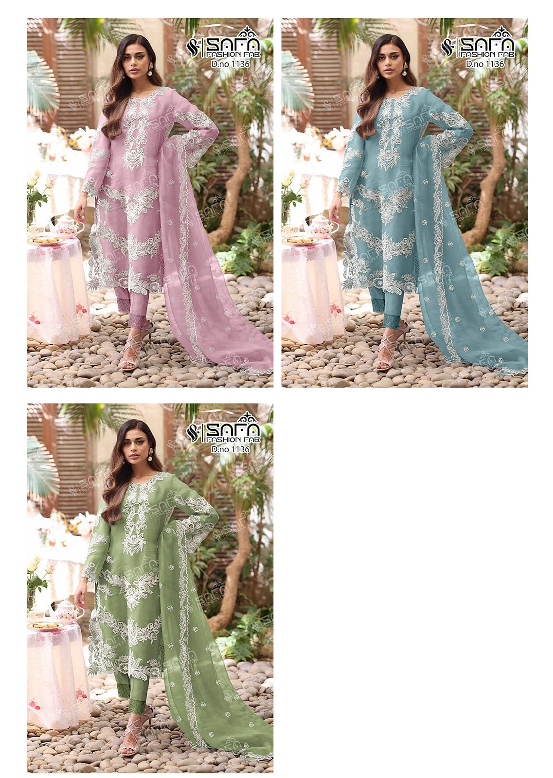 1136 New Safa Fashion Fab Georgette Pakistani Readymade Suits