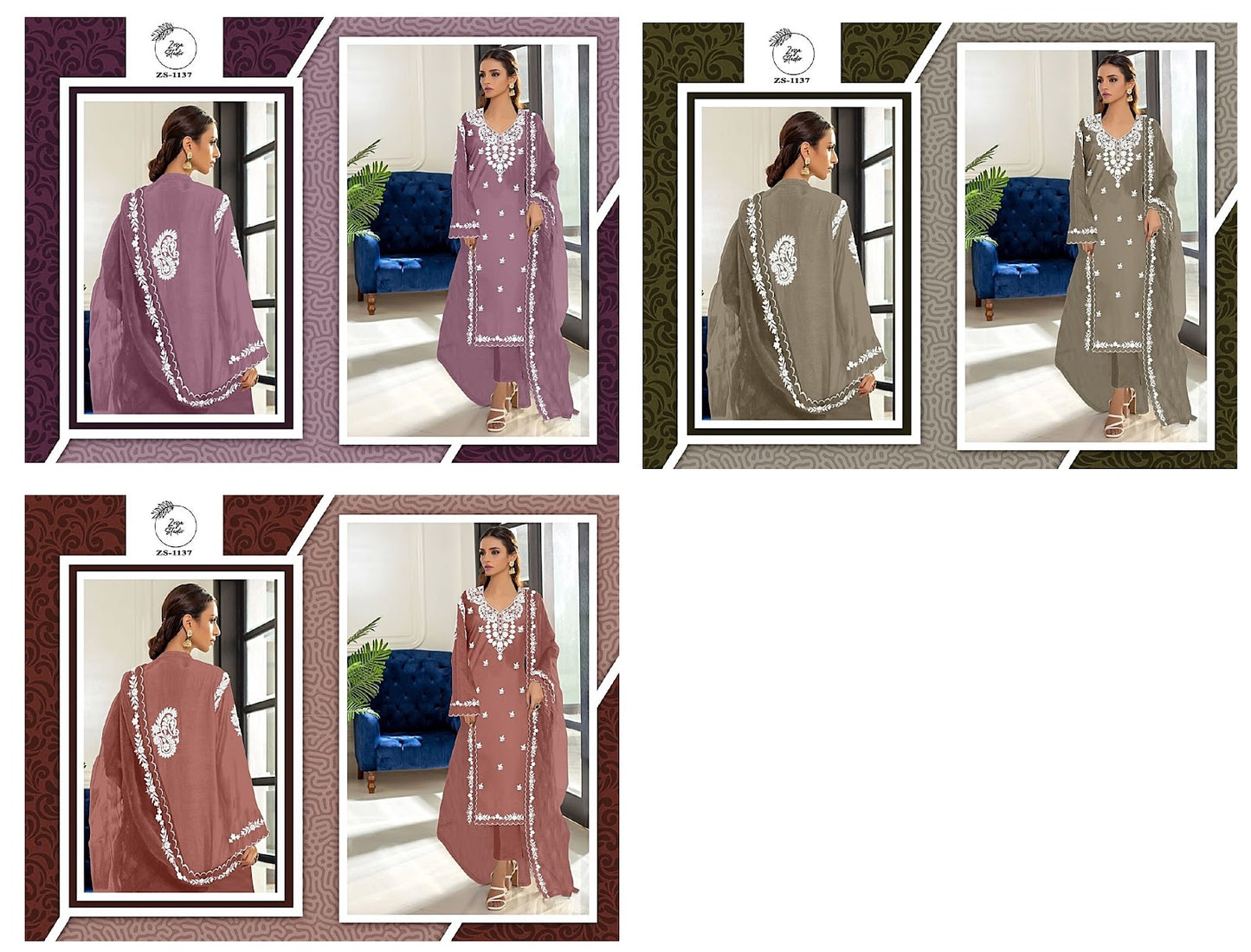1137 Zoya Studio Faux Georgette Pakistani Readymade Suits