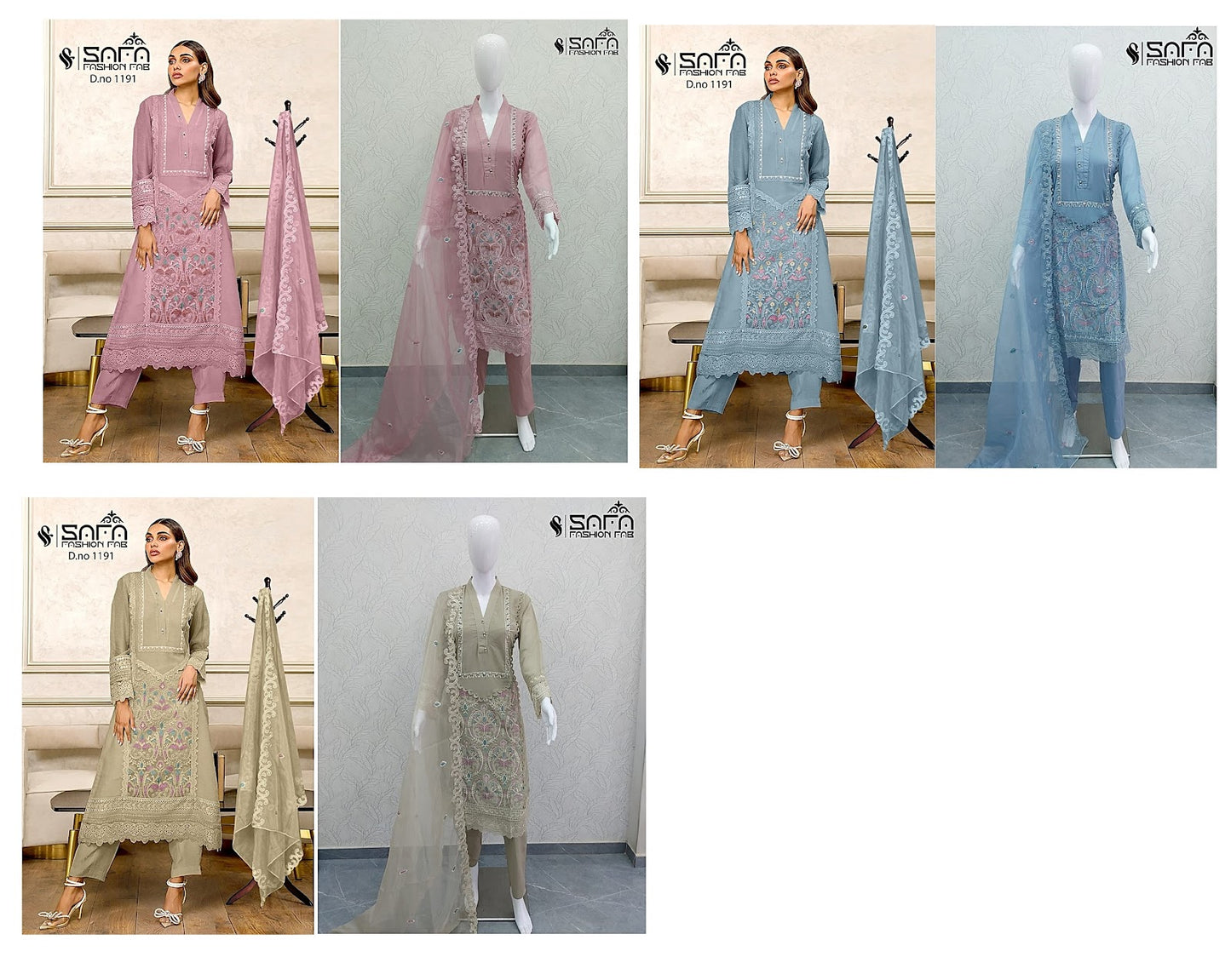 1191 Safa Fashion Fab Georgette Pakistani Readymade Suits