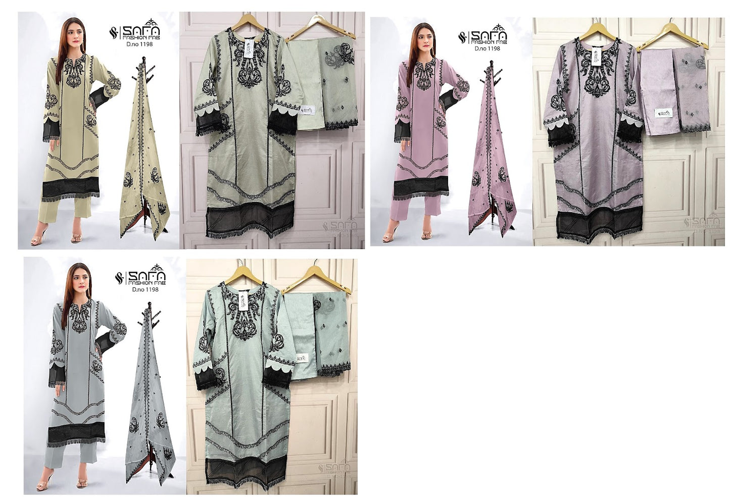 1198 Safa Fashion Fab Organza Pakistani Readymade Suits